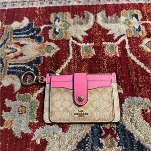 Coach Monogram Wallet Pink And Brown